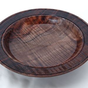 Textured Rim Walnut Bowl