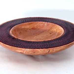 Cherry Bowl with Dyed and Textured Rim