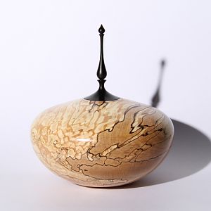 spalted beech with ebony finial