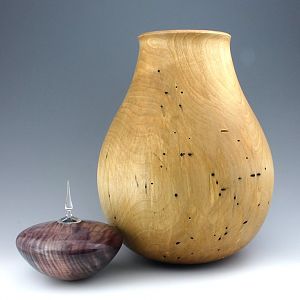 Wormy White Birch Vase Size Compare