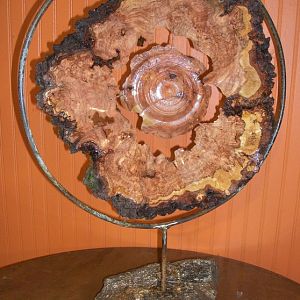 Cherry Burl with iron and Granit