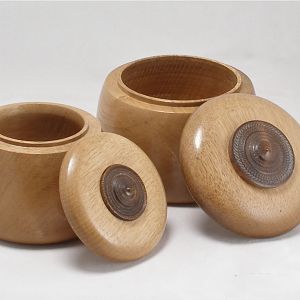 Small Lidded Pots in Persimmon