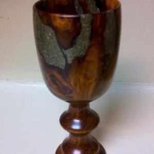 Yew Root with Brass Chalice