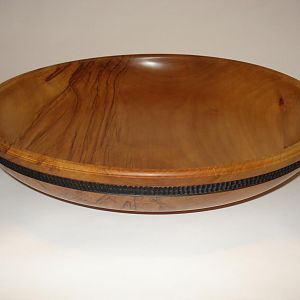 16" Sweetgum Bowl with burnt textured band - SOLD!