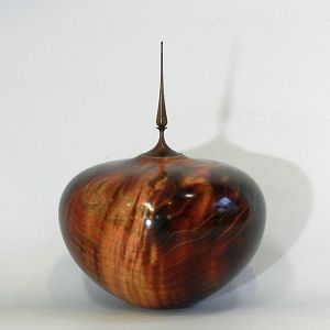 Maple hollow form with Walnut finial