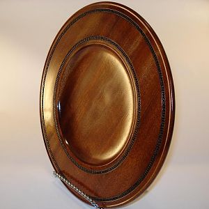 13-1/2" Sapele Platter with burnt textured bands - SOLD!