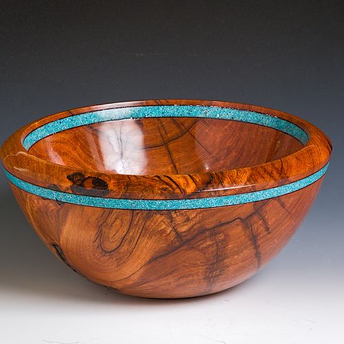 Mesquite Bowl with Turquoise