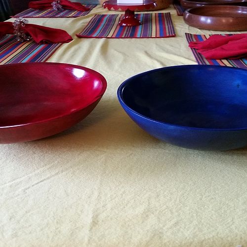 Red & Blue dyed bowls