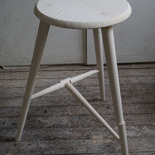 Tall bleached oak stool
