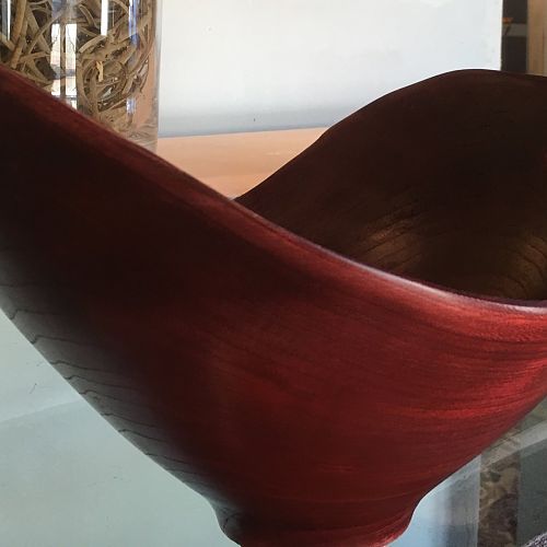 elm natural edge bowl- red velvet