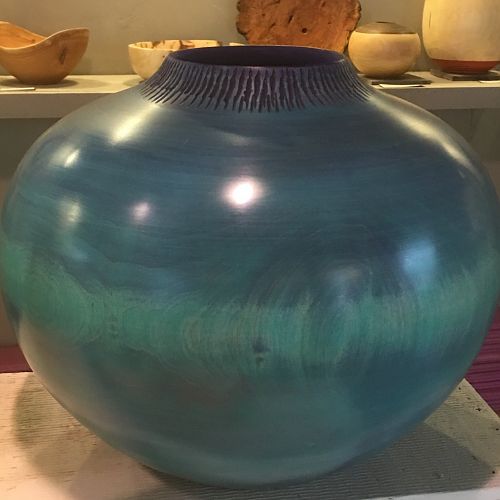 Maple hollow form with multi colored finish