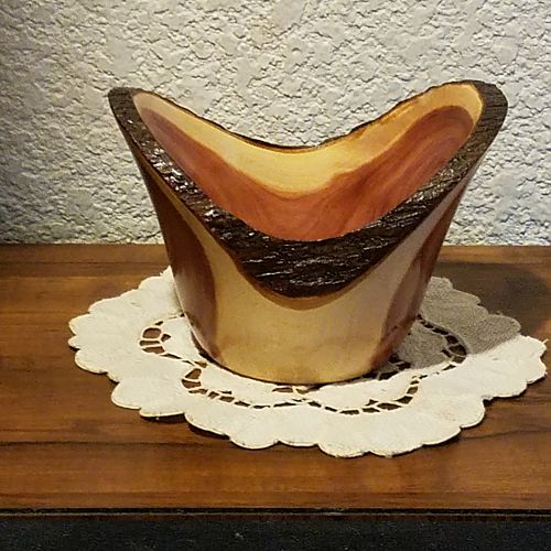 Bark edged Cedar bowl