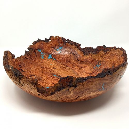 12” Cherry Burl with turquoise inlay