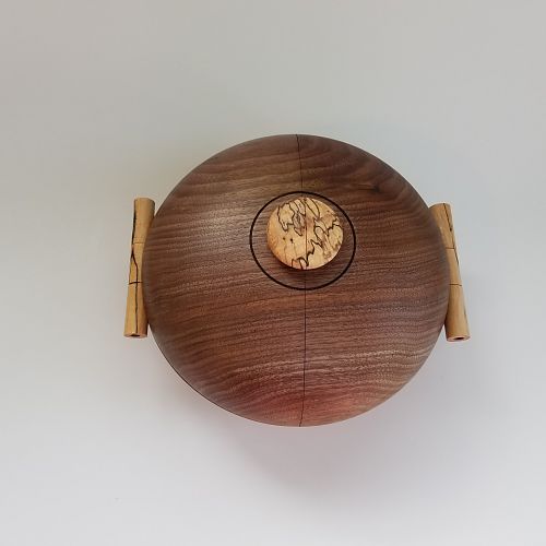 Walnut Jewelry Box with Spalted Maple Hinges