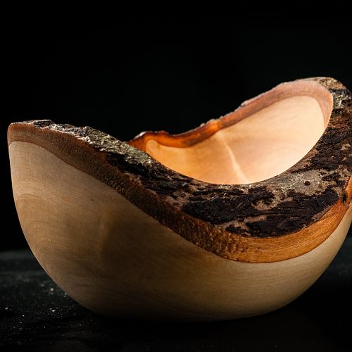 5" Natural edge apple wood bowl