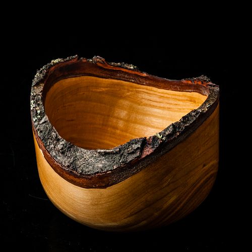4” Natural edge prune wood bowl