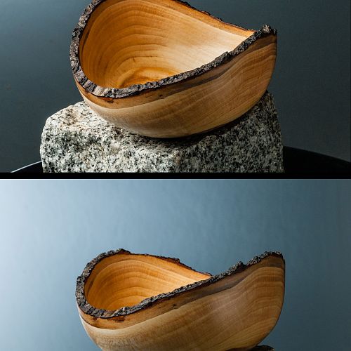 Natural edge apple wood bowl, 5” wide