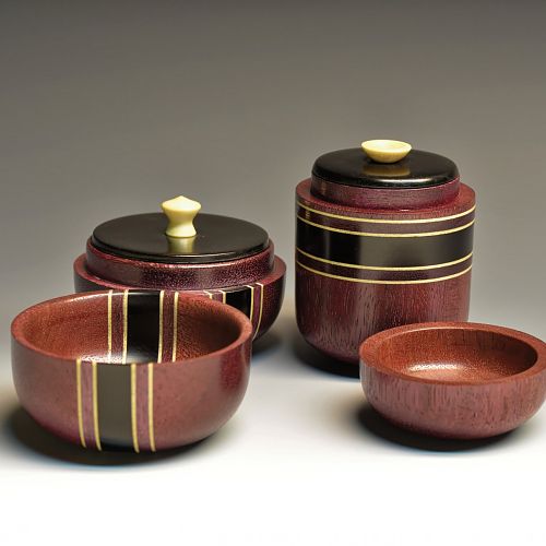 Pair of double lidded boxes
