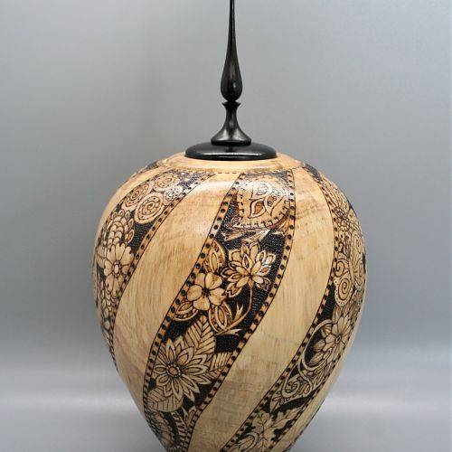 Hollow Form with Pyrography