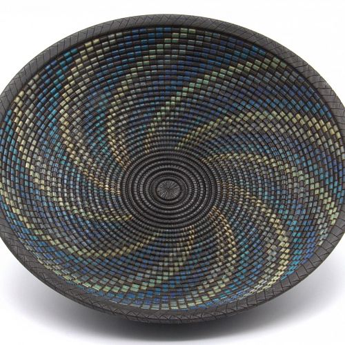Blue swirl basket illusion