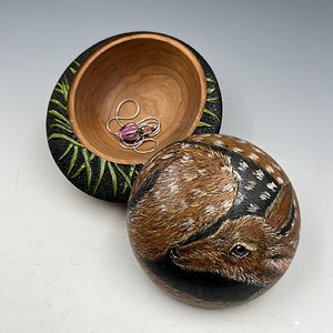 “Deer-box” off-center turning with lid taken off