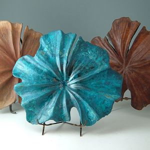 Three Lilies - Iron, Bronze & Wood