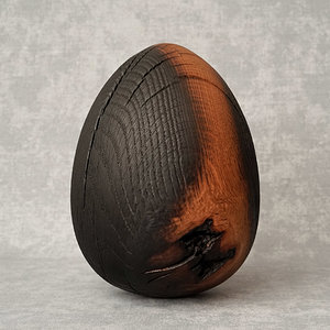 White Oak solid egg, 8”h x 5.75”d