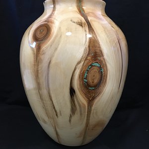 Aspen vase with turquoise inlay