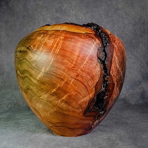 Cherry Vessel with natural edge
