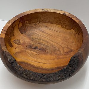 Bowl from a stump, w/ natural edge