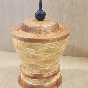 Ash and Cherry urn with Morado finial