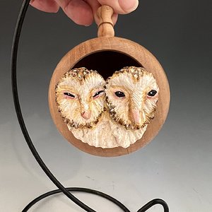 Barn owlets ornament