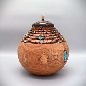 African Basket Form in Mesquite