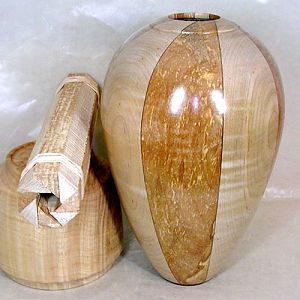 Tall Maple Walnut Surprise Vase (detail)