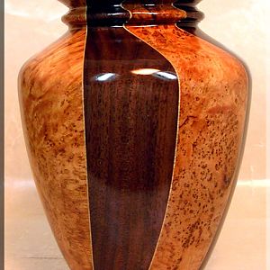 Cherry Burl Walnut Triangle Stave Vase