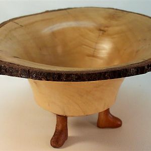 natural edge maple footed bowl,forum contest entry