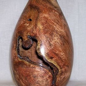 Mesquite burl vase with voids