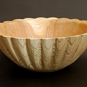 Fluted, Bleached Ash Bowl 5255