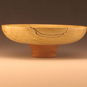 Spalted Maple and Lyptus Pedestal Bowl