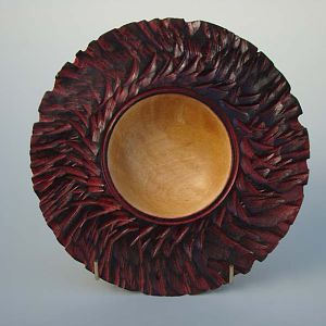 Coloured and textured bowl.