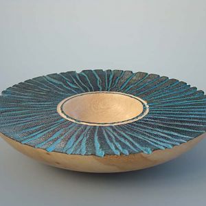 Textured and coloured bowl.