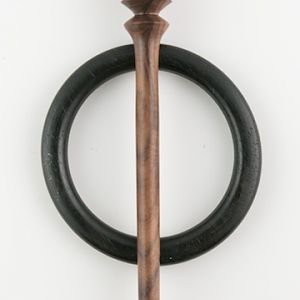 Shawl Pin and Ring from Rosewood, Pink Ivory, and Gabon Ebony