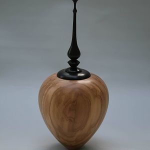 Olive wood w/ black wood finial