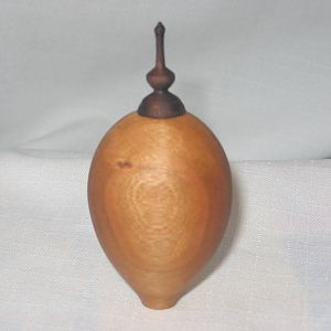 Mini Cherry Hollow Form with Rosewood Finial