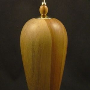Pecan Vase with Brass Finial
