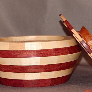 Purple Heart & Maple Bowl with Lid