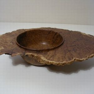 Brown Malle Burl winged bowl