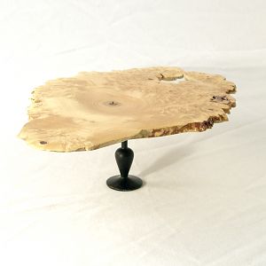 "Millennia" - Maple Burl platter with an Ebony foot