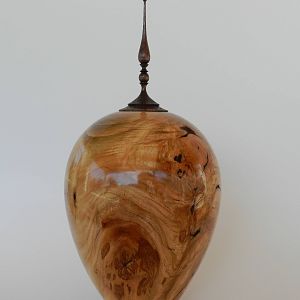 Cherry hollowform with Ironwood finial