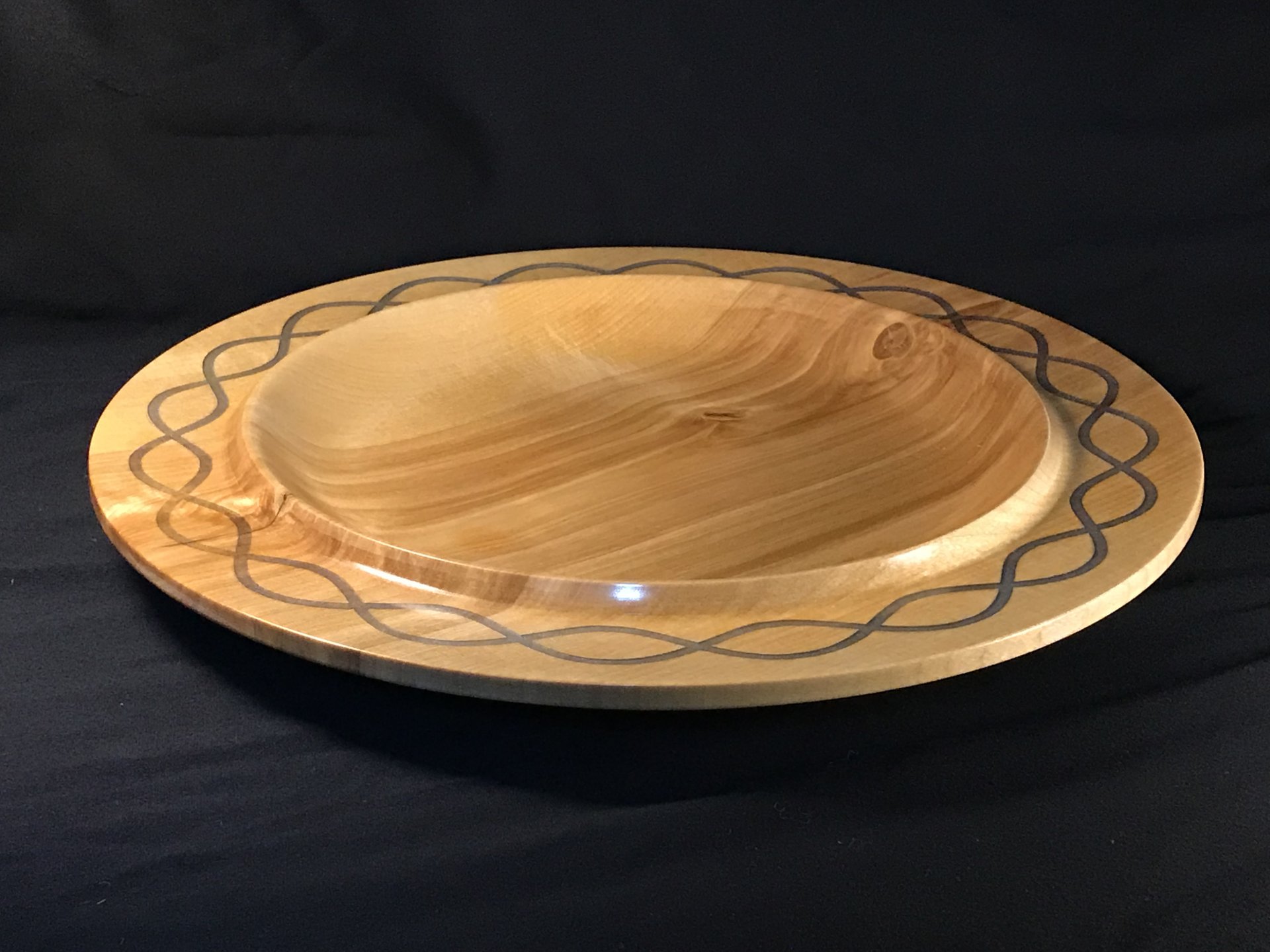 13" Birch Platter with coloured epoxy rim inlay
